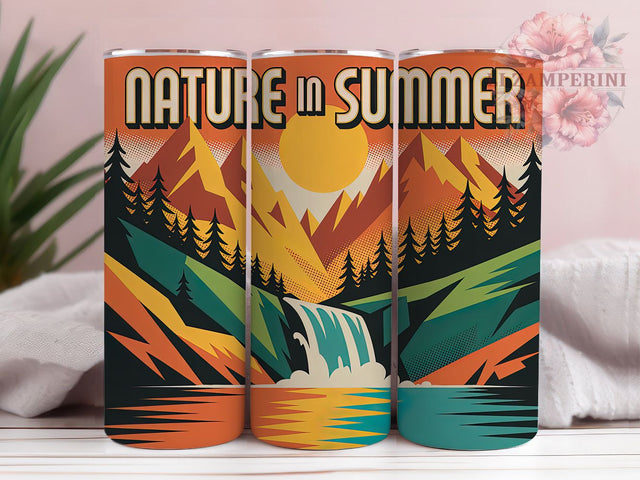 Summer Nature 20oz Tumbler, Nature In Summer, Summer Vacation, Camping, 20oz Tumbler Wrap, PNG Sublimation Design, Gift For Travelers Sublimation Li Zamperini 