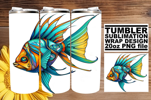 Summer Ocean Tumbler Wrap, Sublimation Design, Coastal Fish Art, 20oz, Watercolor Sea Creatures Sublimation afrosvg 