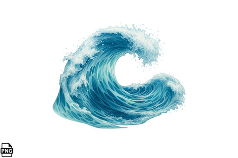 Summer Ocean Waves PNG Clipart Bundle Printable File Sublimation Creativedesigntee 