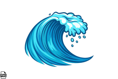 Summer Ocean Waves PNG Clipart Bundle Printable File Sublimation Creativedesigntee 