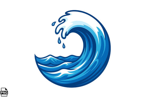 Summer Ocean Waves PNG Clipart Bundle Printable File Sublimation Creativedesigntee 