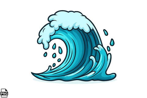 Summer Ocean Waves PNG Clipart Bundle Printable File Sublimation Creativedesigntee 