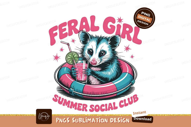 Summer Opossum Cocktail Tropical Vibe Sublimation Png Sublimation Designangry 