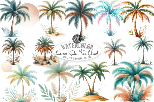 Summer Palm Tree Clipart Sublimation SVGista 
