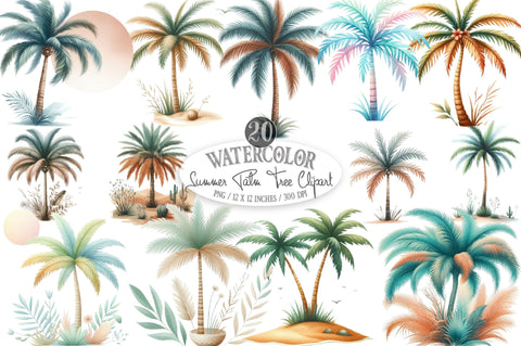 Summer Palm Tree Clipart Sublimation SVGista 