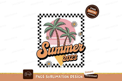 Summer palm trees sunset flowers image Sublimation Designangry 