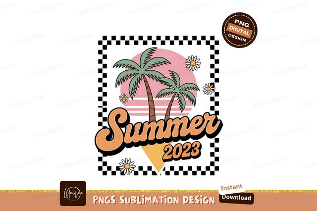Summer palm trees sunset flowers image Sublimation Designangry 