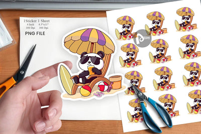 Summer Panda Sticker Sublimation artnoy 