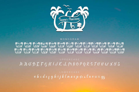 Summer Panorama Monogram Font Prasetya Letter 