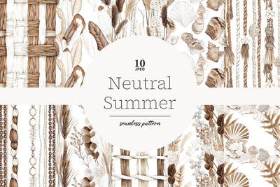 Summer Paper Pattern Background | Beige Boho Seamless JPEG Digital Pattern GlamArtZhanna 