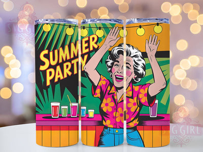 Summer Party 20oz Tumbler, Funny Old Lady Quote, Summer Party Wrap, Comedy Sublimation Design, 20oz Tumbler Wrap, Sublimation Design PNG, Gag Gift Sublimation SvggirlplusArt 