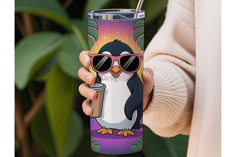 Summer Penguin 20oz Tumbler Wrap Sublimation DesignSVG 
