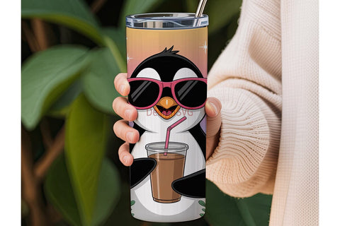 Summer Penguin 20oz Tumbler Wrap Sublimation DesignSVG 