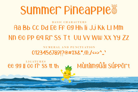 Summer Pineapple Font AEN Creative Store 