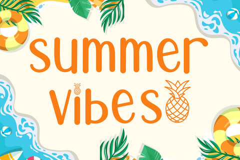 Summer Pineapple Font AEN Creative Store 