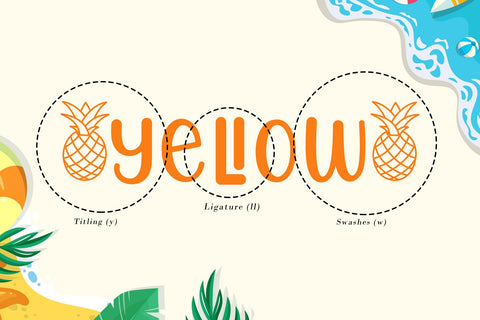 Summer Pineapple Font AEN Creative Store 