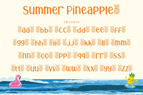 Summer Pineapple Font AEN Creative Store 