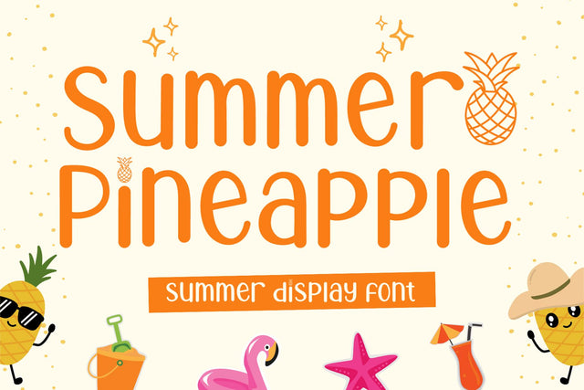 Summer Pineapple Font AEN Creative Store 
