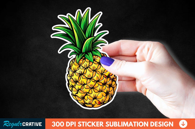 Summer Pineapple Sticker Clipart Sublimation Regulrcrative 