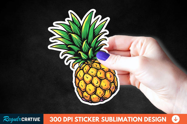 Summer Pineapple Sticker Clipart Sublimation Regulrcrative 
