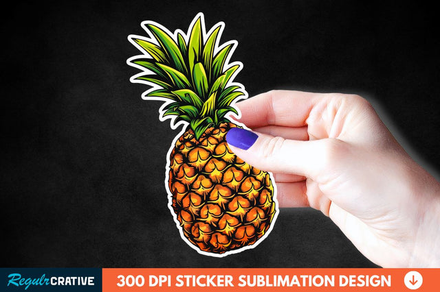 Summer Pineapple Sticker Clipart Sublimation Regulrcrative 