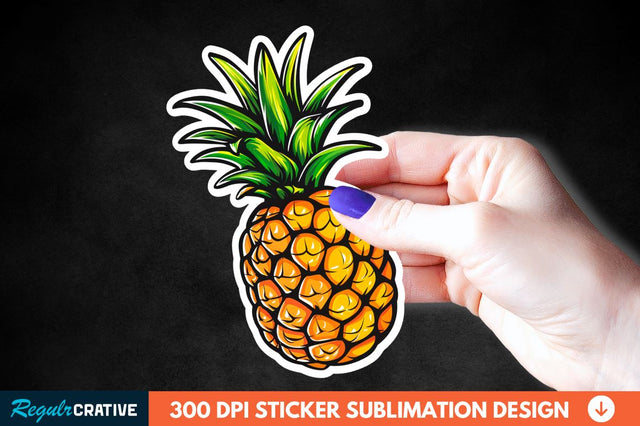 Summer Pineapple Sticker Clipart Sublimation Regulrcrative 