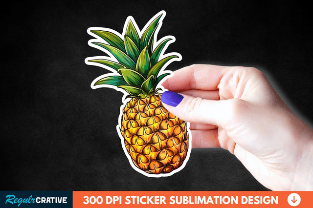 Summer Pineapple Sticker Clipart Sublimation Regulrcrative 