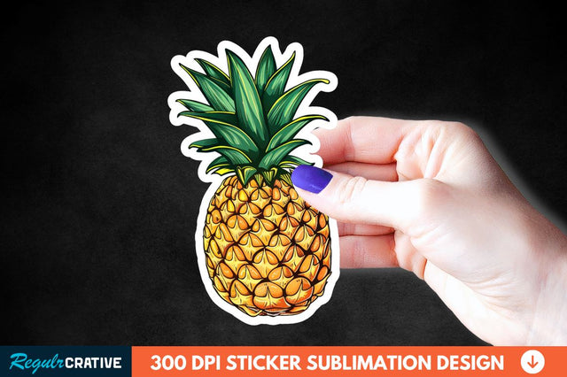 Summer Pineapple Sticker Clipart Sublimation Regulrcrative 