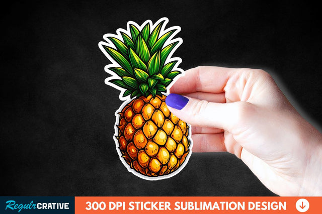 Summer Pineapple Sticker Clipart Sublimation Regulrcrative 