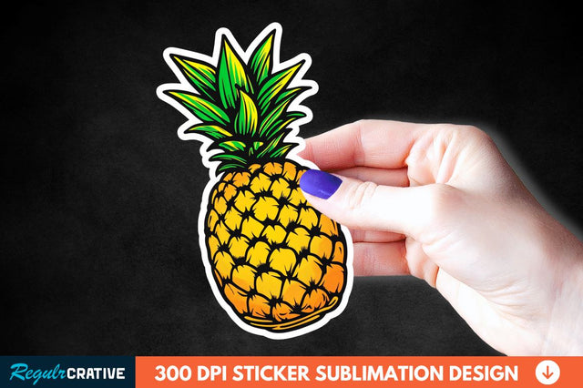 Summer Pineapple Sticker Clipart Sublimation Regulrcrative 