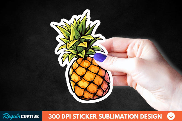 Summer Pineapple Sticker Clipart Sublimation Regulrcrative 