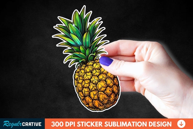 Summer Pineapple Sticker Clipart Sublimation Regulrcrative 