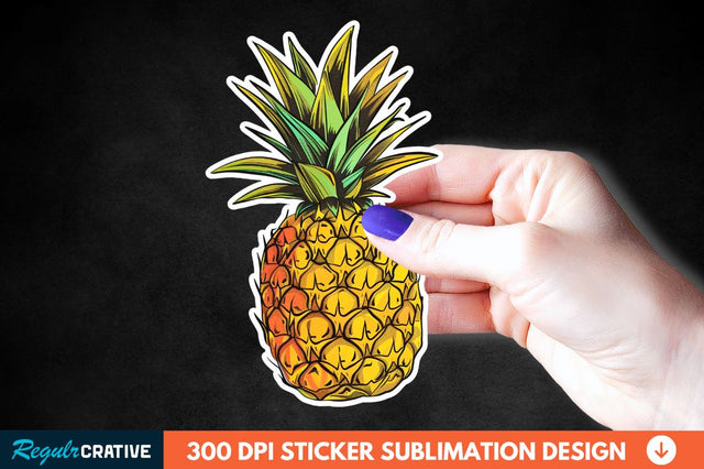 Summer Pineapple Sticker Clipart Sublimation Regulrcrative 