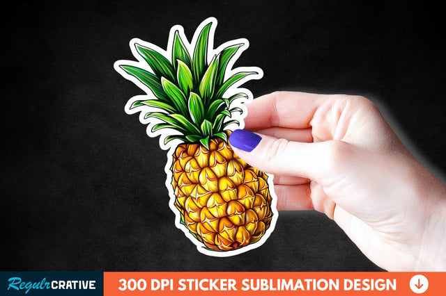 Summer Pineapple Sticker Clipart Sublimation Regulrcrative 