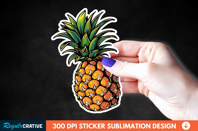 Summer Pineapple Sticker Clipart Sublimation Regulrcrative 