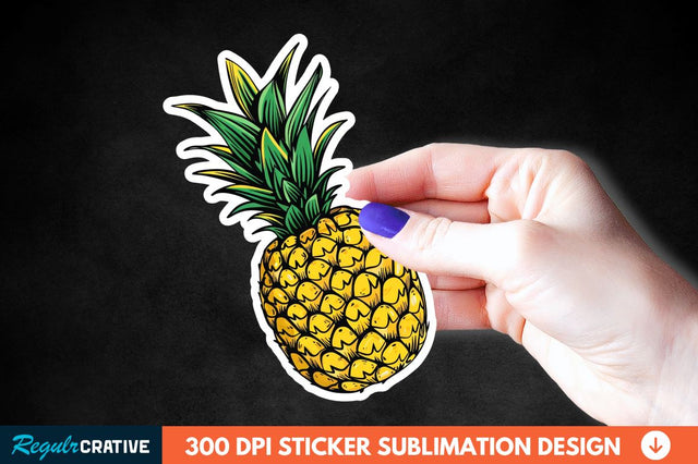 Summer Pineapple Sticker Clipart Sublimation Regulrcrative 
