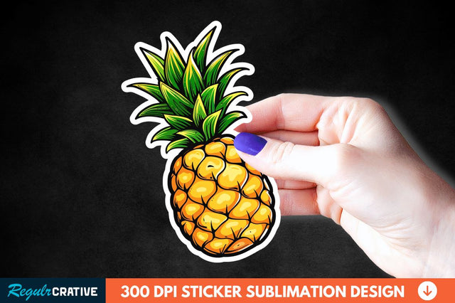 Summer Pineapple Sticker Clipart Sublimation Regulrcrative 