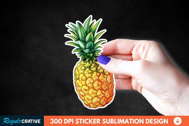 Summer Pineapple Sticker Clipart Sublimation Regulrcrative 