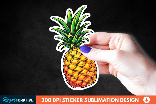 Summer Pineapple Sticker Clipart Sublimation Regulrcrative 