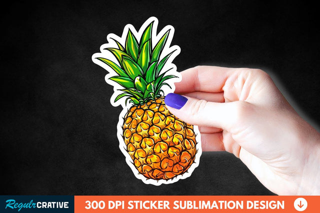 Summer Pineapple Sticker Clipart Sublimation Regulrcrative 