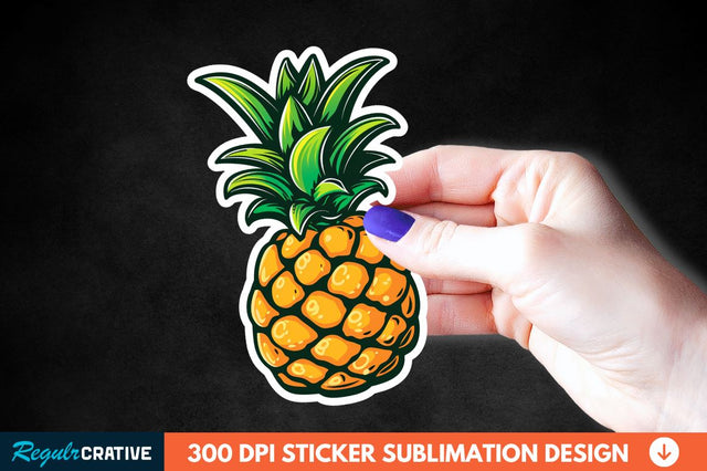 Summer Pineapple Sticker Clipart Sublimation Regulrcrative 