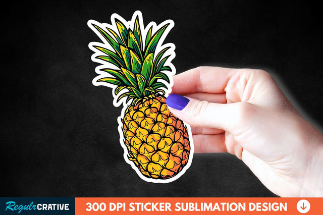 Summer Pineapple Sticker Clipart Sublimation Regulrcrative 