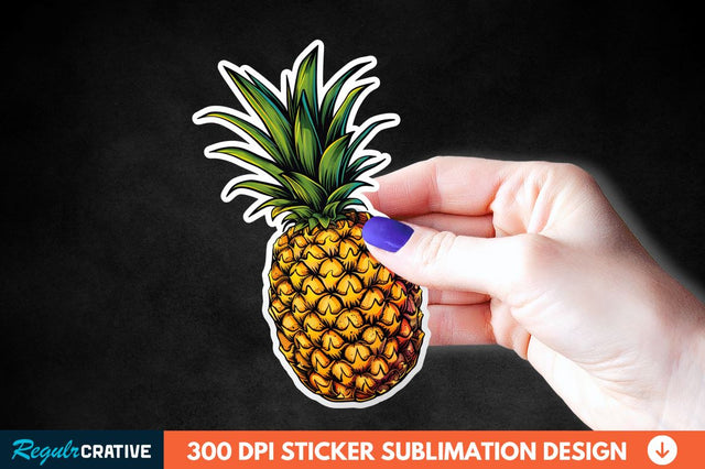 Summer Pineapple Sticker Clipart Sublimation Regulrcrative 