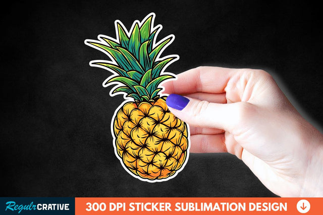 Summer Pineapple Sticker Clipart Sublimation Regulrcrative 