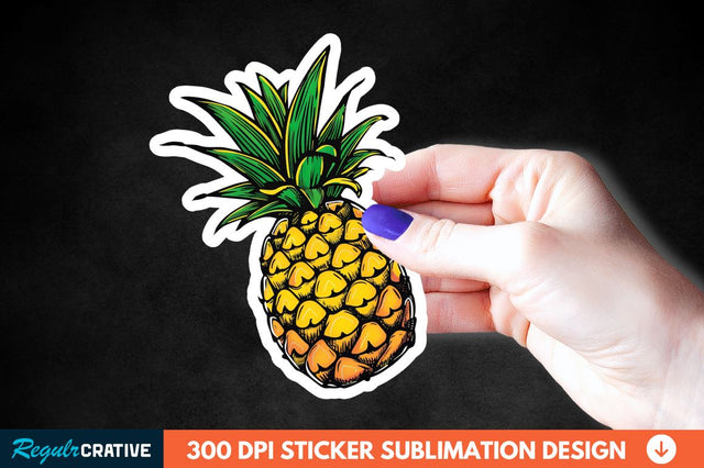 Summer Pineapple Sticker Clipart Sublimation Regulrcrative 