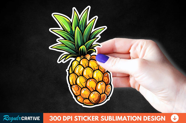 Summer Pineapple Sticker Clipart Sublimation Regulrcrative 