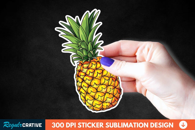 Summer Pineapple Sticker Clipart Sublimation Regulrcrative 