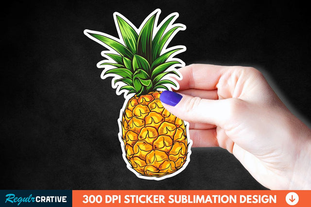 Summer Pineapple Sticker Clipart Sublimation Regulrcrative 