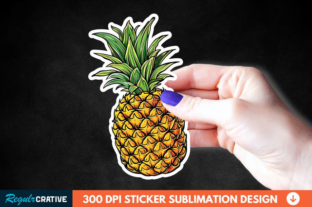 Summer Pineapple Sticker Clipart Sublimation Regulrcrative 