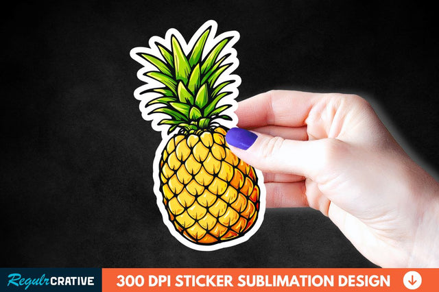 Summer Pineapple Sticker Clipart Sublimation Regulrcrative 